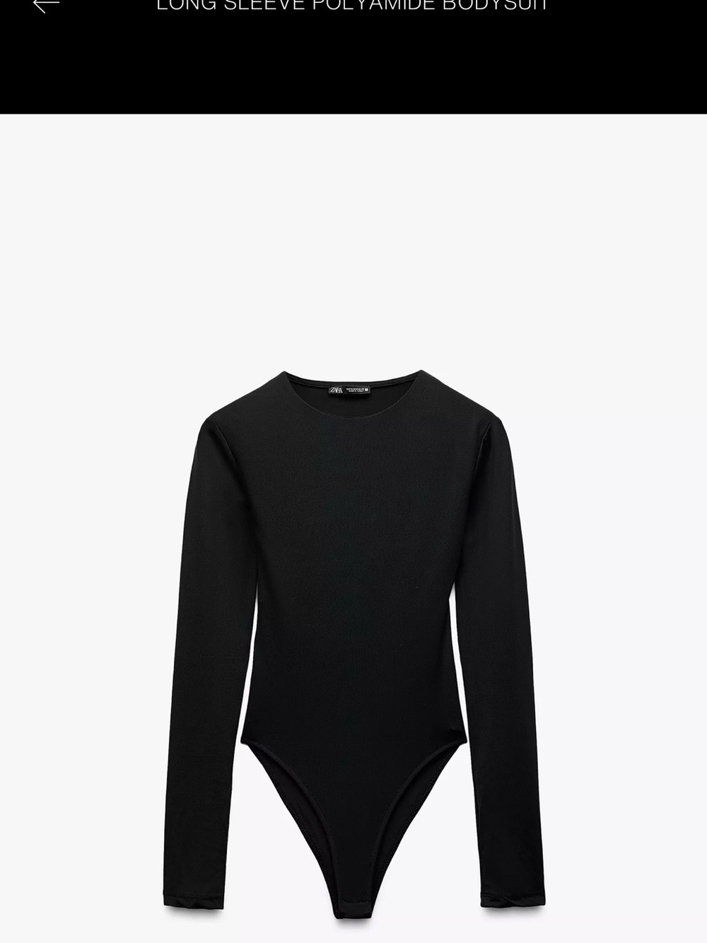 Zara Black Long Sleeve bodysuit
